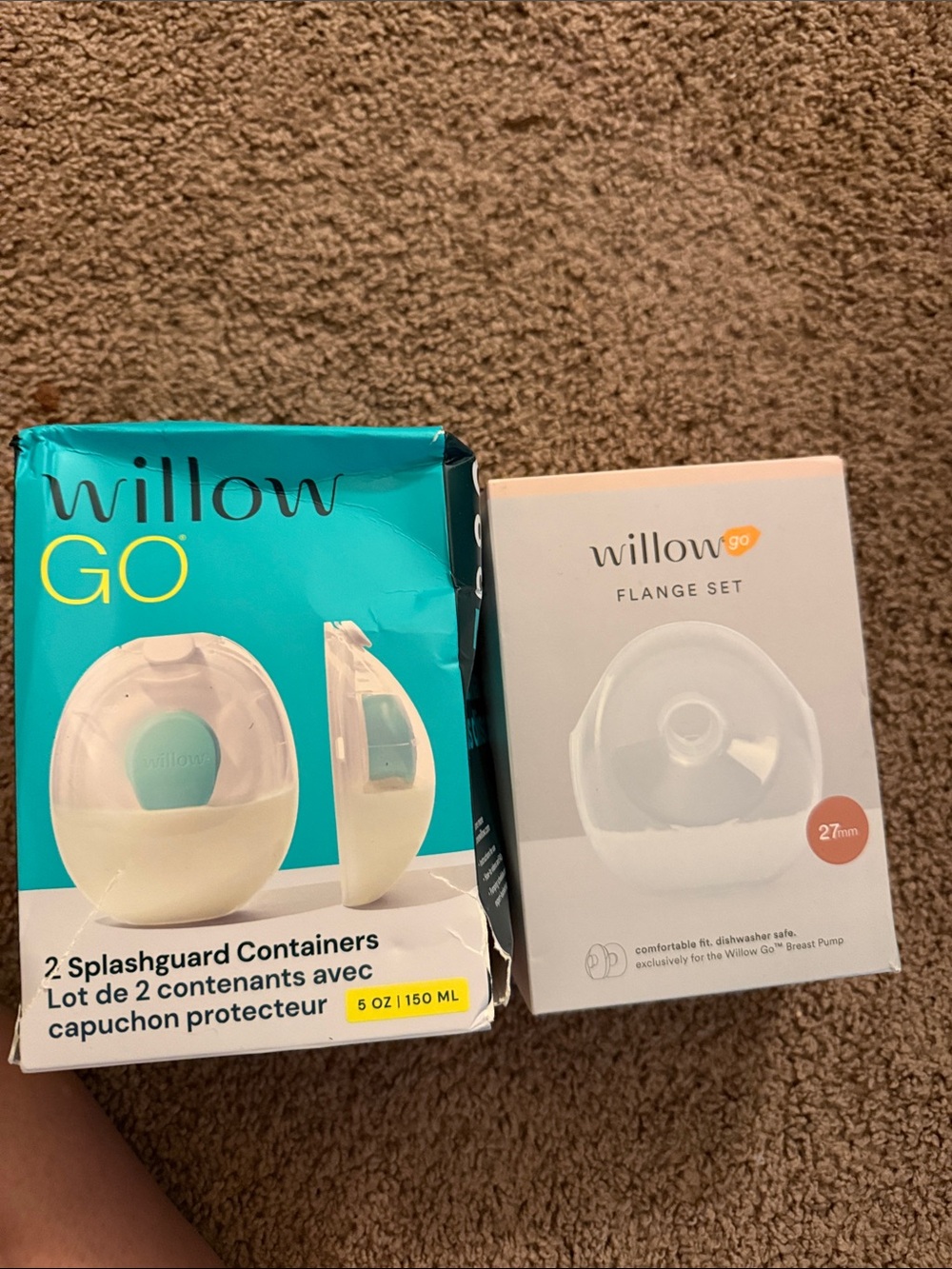 Willow GO White and Teal Splashguard Container & Flange Set